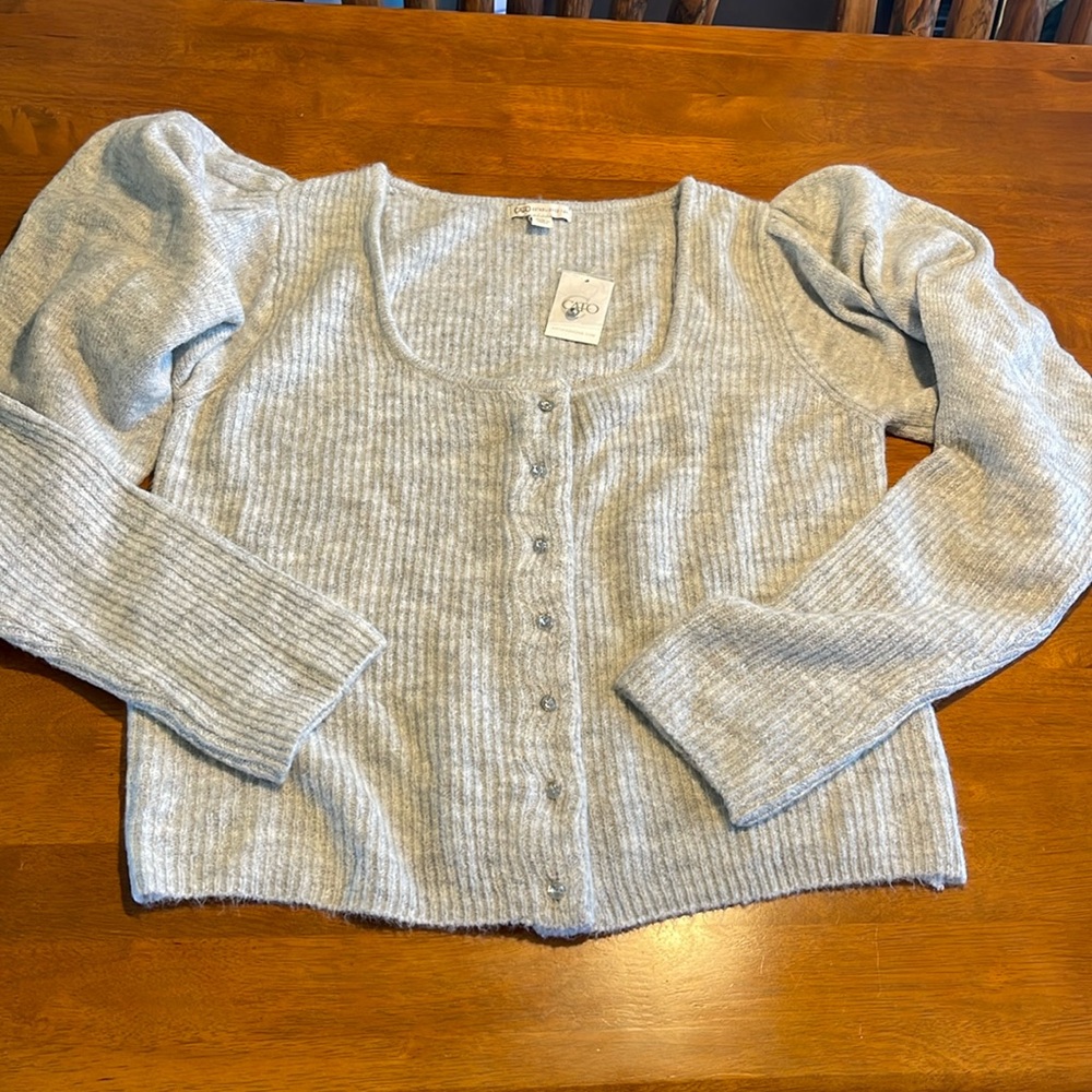 Cato button front Scoop Neckline Long Sleeve Sweater NWT Size XL